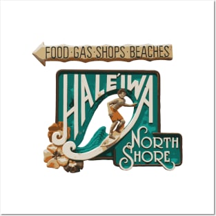 Haleiwa North Shore Sign MAN Posters and Art